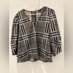 Current Air Plaid Structured Top